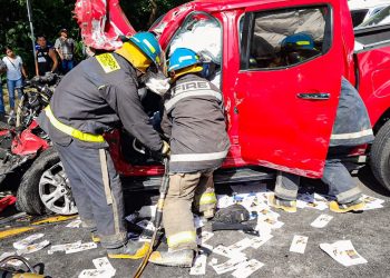 Fuerte accidente de tránsito deja cinco lesionados en San Miguel