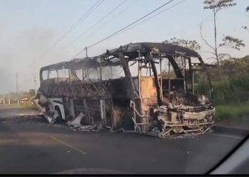 Colombia: hombres armados incendian bus
