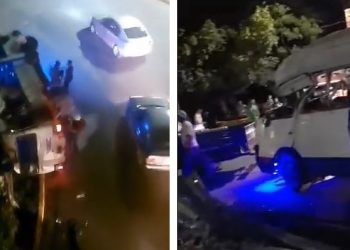 Coaster volcada en la carretera de Oro deja varios lesionados