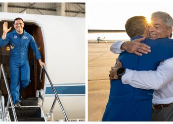 Astronauta Frank Rubio fue recibido por sus familiares en su regreso a Houston