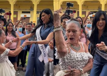 Miss Universo Panamá disfruta con los salvadoreños en el Centro Histórico