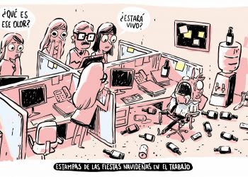 Estampas de las fiestas navideñas en el trabajo