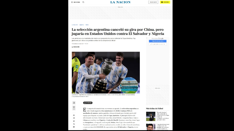 La Selecta podría enfrentar a Argentina, en marzo