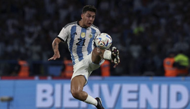 Paulo Dyabala, durante un amistoso de Argentina ante Curazao. Foto AFP