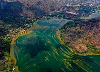 Autoridades recomiendan evitar sumergirse en el lago de Coatepeque