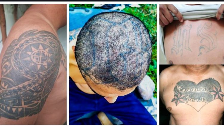 Los terroristas ocultaron la marca de la pandilla, pero fueron detenidos por las autoridades. Fotos PNC.
