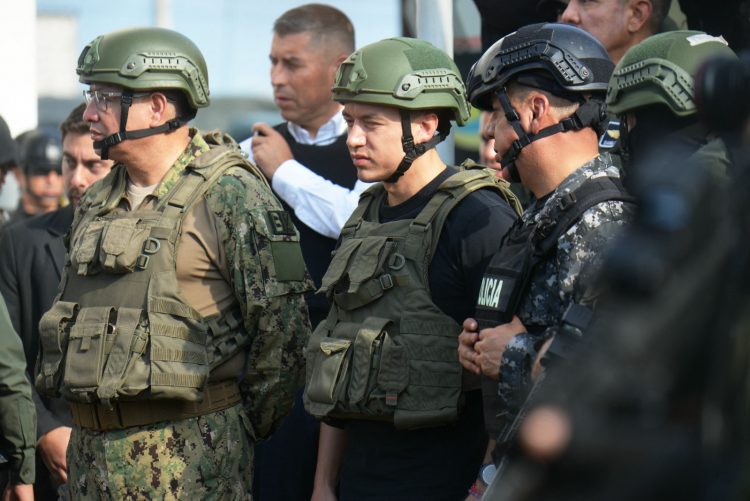 Mensaje. El presidente Daniel Noboa
arremetió contra el narcoterrorismo. Foto AFP.