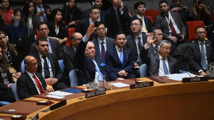 El Consejo de Seguridad de la ONU vota una resolución sobre el ingreso de Palestina como miembro pleno de la ONU, en la sede de las Naciones Unidas, Nueva York. Foto AFP.