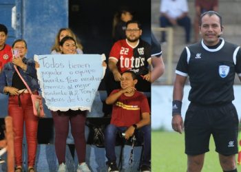 El árbitro Tony Morán tuvo a su «barra» en el estadio Quiteño