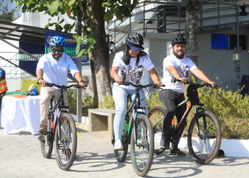 Alcaldía de Ilopango inauguró su primera zona peatonal y fomenta uso de bicicleta
