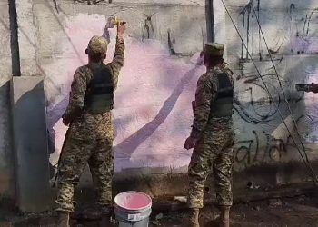 Fuerza Armada borró grafitis alusivos a pandillas en Ahuachapán