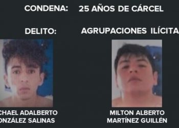 Pandilleros condenados a 25 años de cárcel por agrupaciones ilícitas