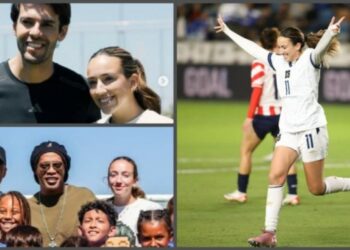La salvadoreña Samantha Fisher compartió fotos con Dinho y Kaká