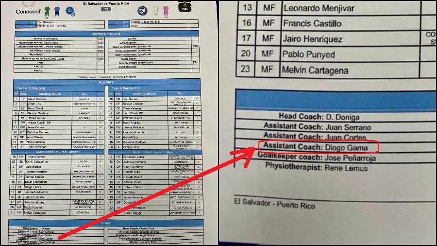 Diogo Gama apareció como asistente técnico de la Selecta