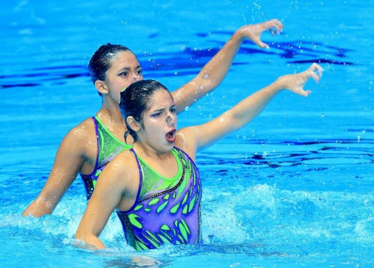 El equipo de nado sincronizado está realizando una buena actuación en el CCCAN 2024. Fotos/INDES