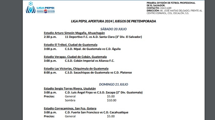 Los equipos de la Primera División harán sus últimos amistosos
